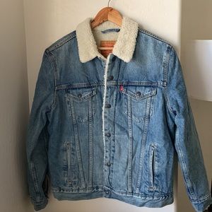 Mens Levi’s Sherpa Denim Jacket, Large